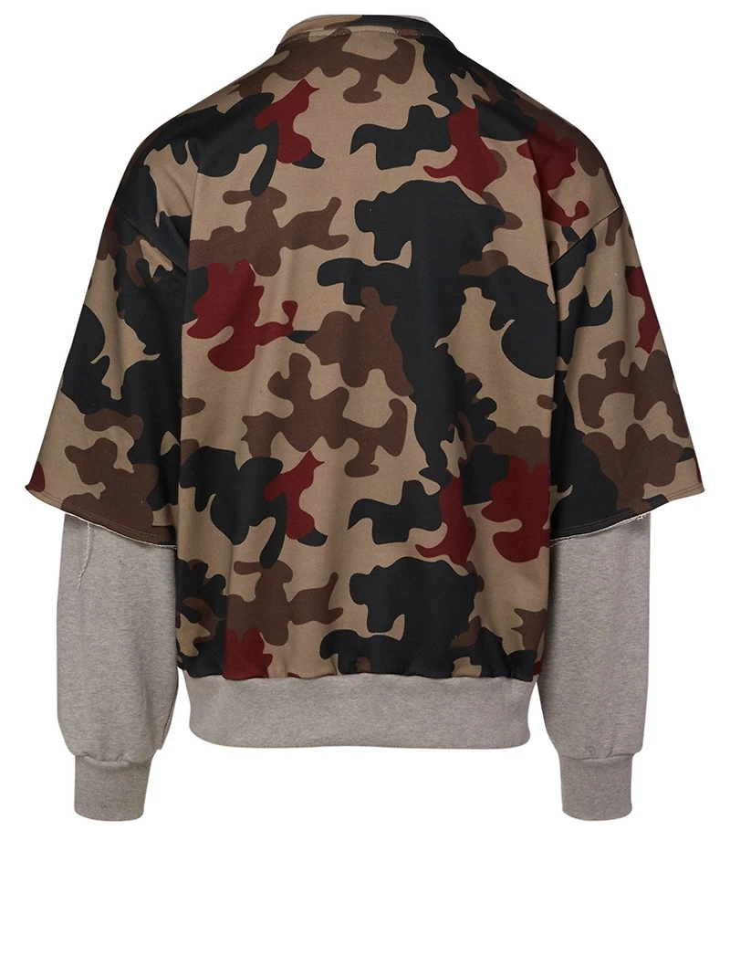 Layered Sweatshirt Camo Print