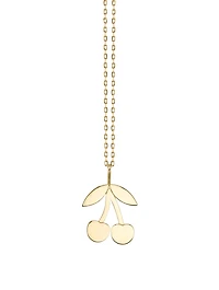 Small 14K Gold Cherry Charm Necklace