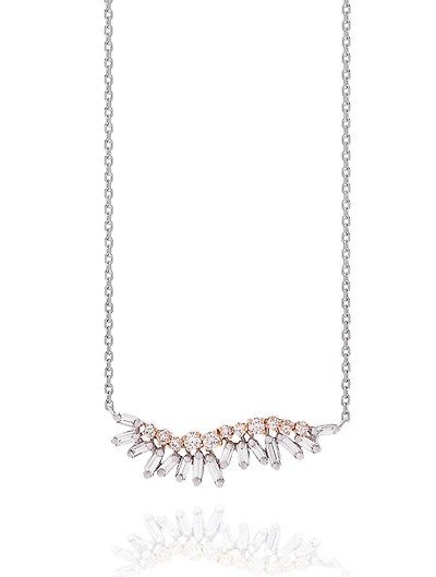 The Plume 18K Rose Gold Pendant Necklace With Diamonds