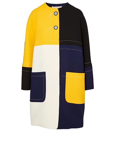Colourblock Wool Coat