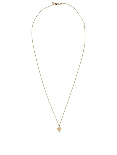 Tiny Pure 14K Yellow Gold Heart Charm Necklace