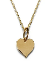 Tiny Pure 14K Yellow Gold Heart Charm Necklace