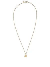 Tiny Pure 14K Yellow Gold Elephant Charm Necklace