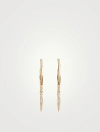 Medium 14K Hoop Earrings With Diamonds
