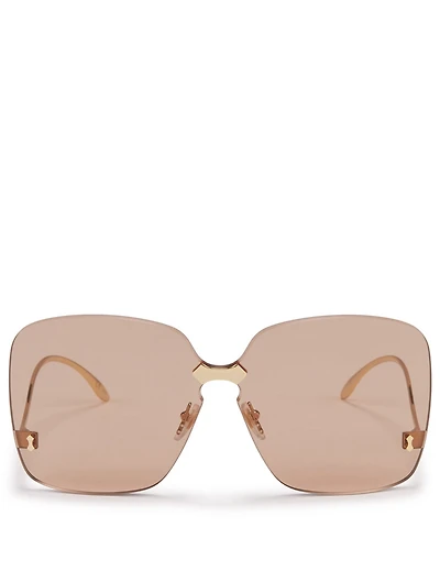 Rimless Oversized Square Sunglasses