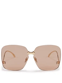 Rimless Oversized Square Sunglasses