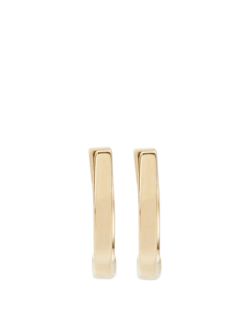 Mini Huggie 14K Yellow Gold Earrings