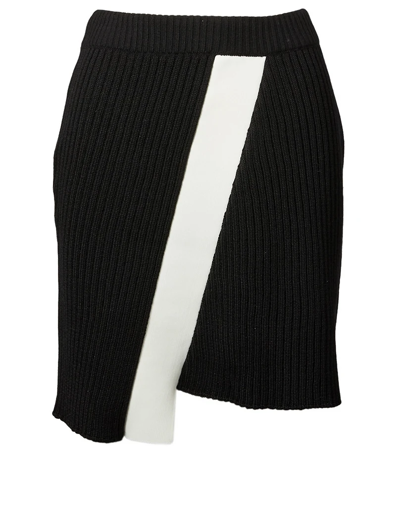 Graphic Flag Wool Mini Skirt