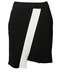 Graphic Flag Wool Mini Skirt