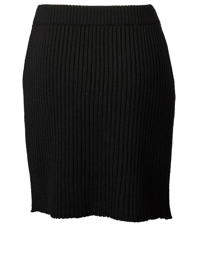 Graphic Flag Wool Mini Skirt