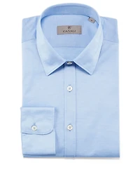 Cotton Jersey Button-Up Shirt
