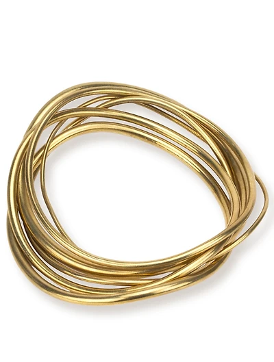 Wavy Brass Bangle Stack