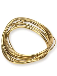 Wavy Brass Bangle Stack