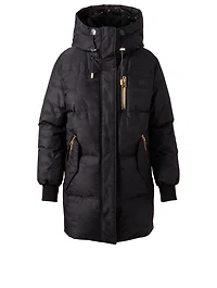 Kandee Down Coat Monochrome Camo Print