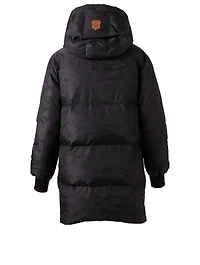 Kandee Down Coat Monochrome Camo Print