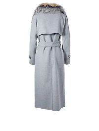 Blair Wool Double-Breasted Coat With Fur Collar