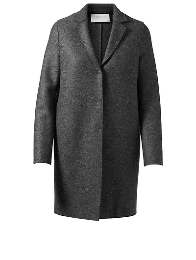 Pressed Wool Cocoon Coat