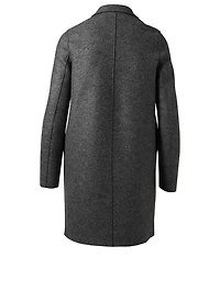 Pressed Wool Cocoon Coat