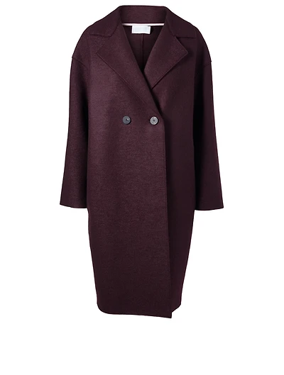 Pressed Wool Double-Breasted Coat