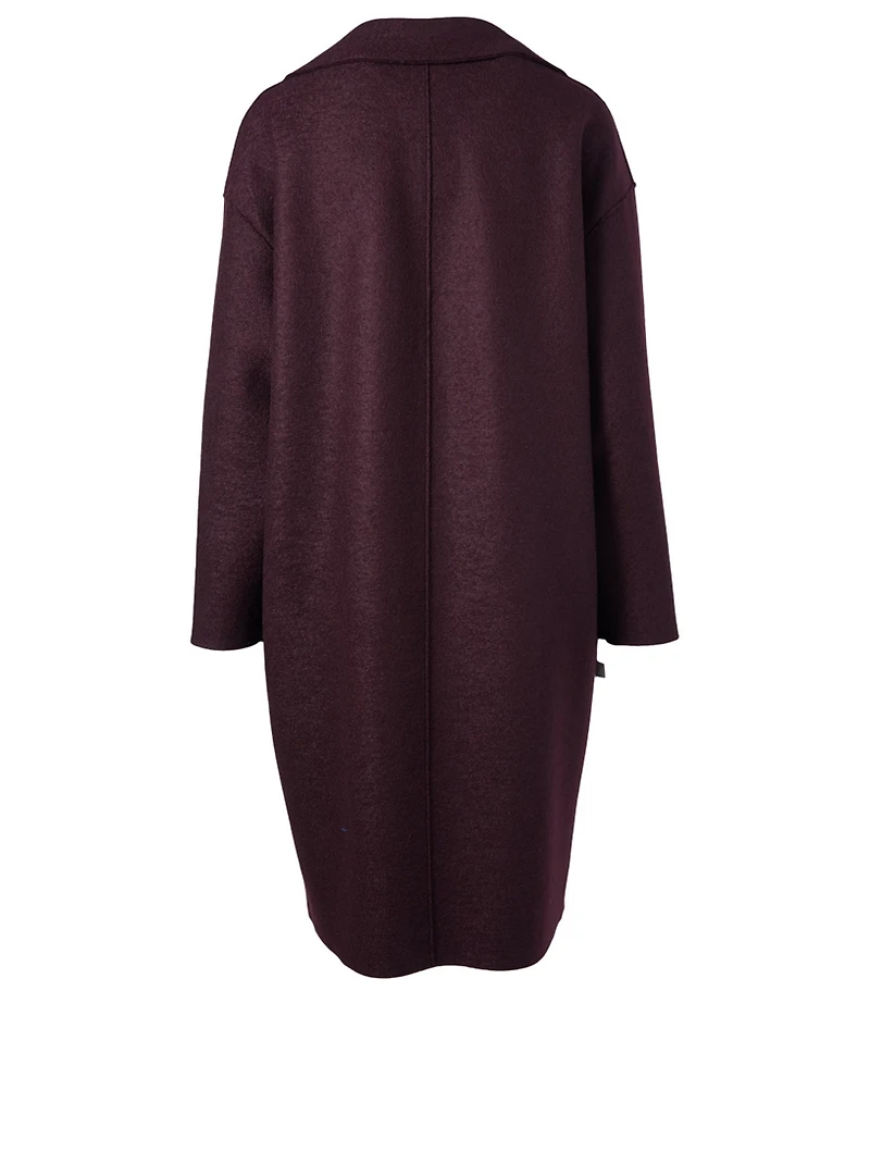 Pressed Wool Double-Breasted Coat