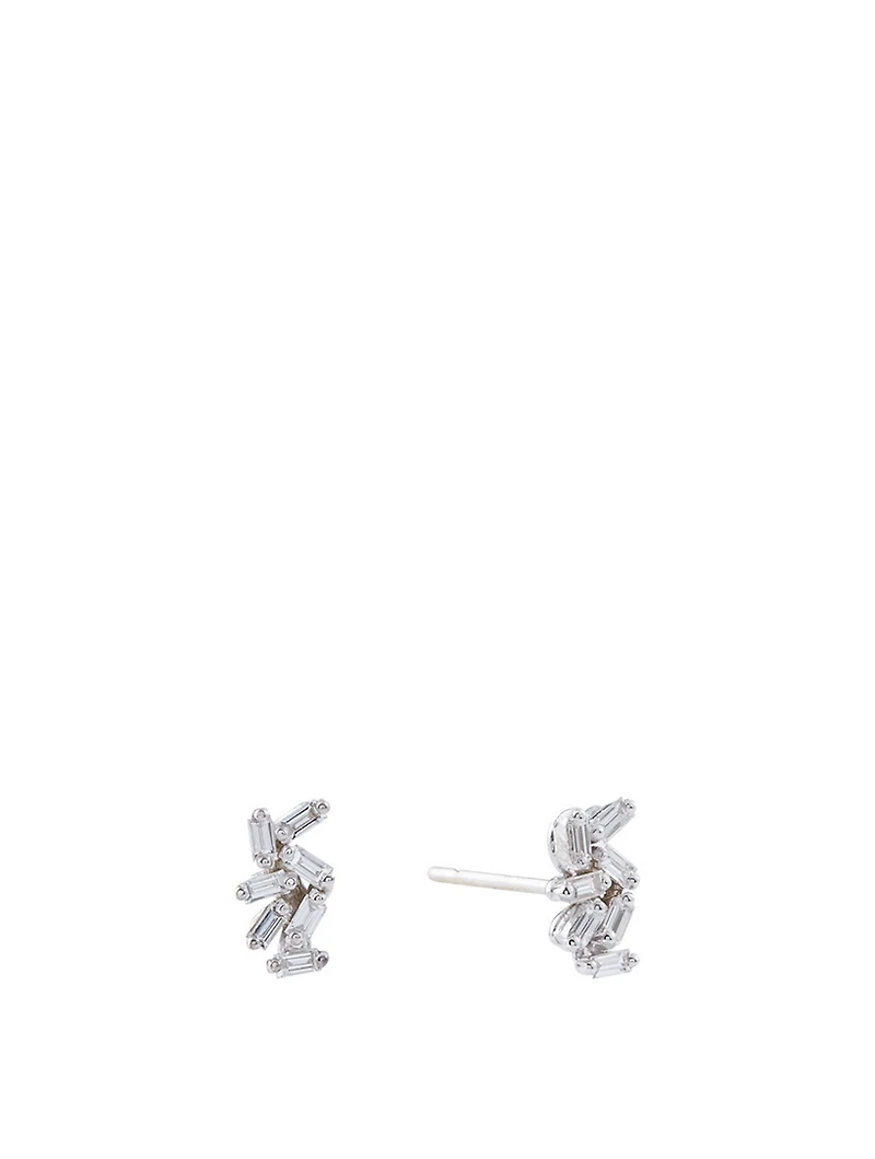 Fireworks 18K White Gold Earrings With Diamonds