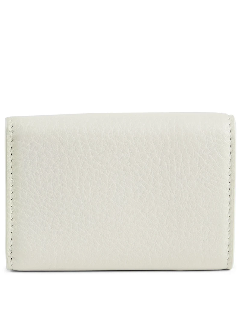 Mini Everyday Metallic Leather Wallet With Logo