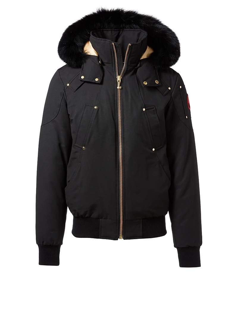 Ballistic Down Bomber Jacket With Fur Trim