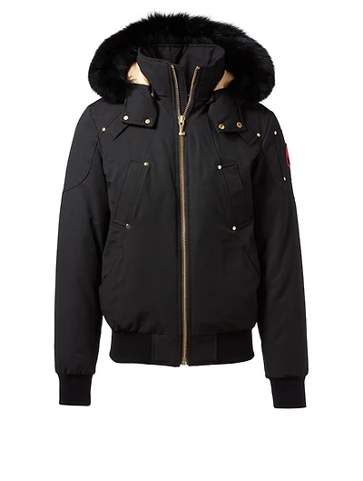 Ballistic Down Bomber Jacket With Fur Trim