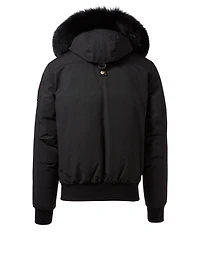 Ballistic Down Bomber Jacket With Fur Trim