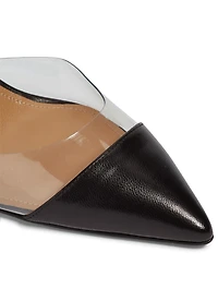 Optic PVC And Leather Mules
