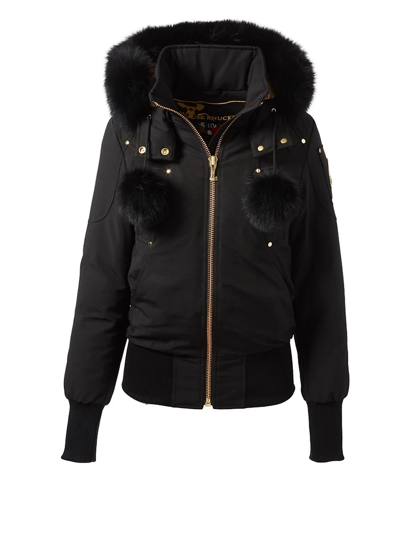 Goldboro Bomber Jacket With Fur Trim