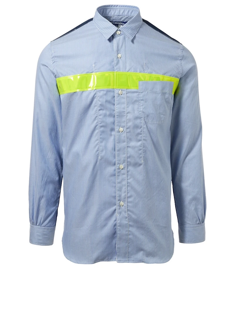 Mixed Media Shirt Stripe And Check
