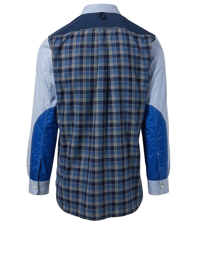 Mixed Media Shirt Stripe And Check