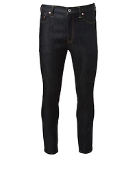 Cropped Jeans With Reflective Tape