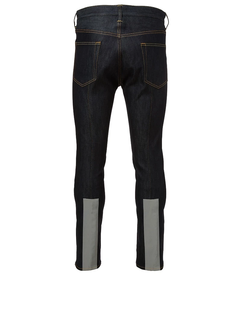Cropped Jeans With Reflective Tape