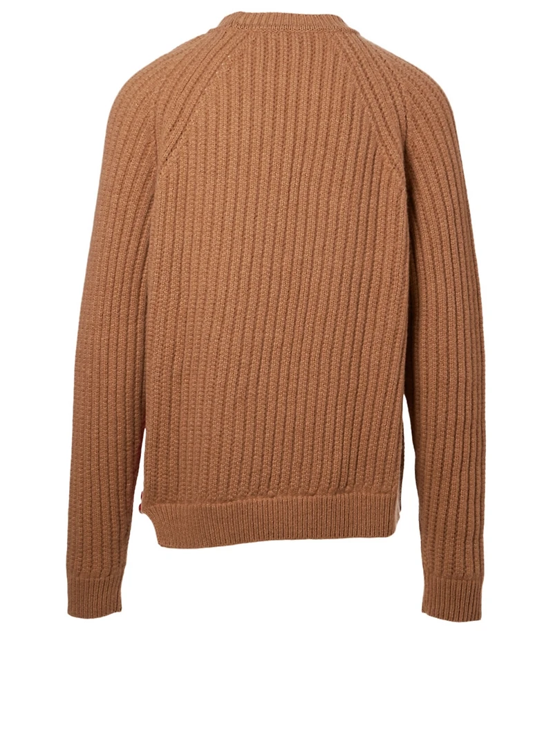 Wool Sweater With Stripe Detail