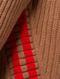 Wool Sweater With Stripe Detail