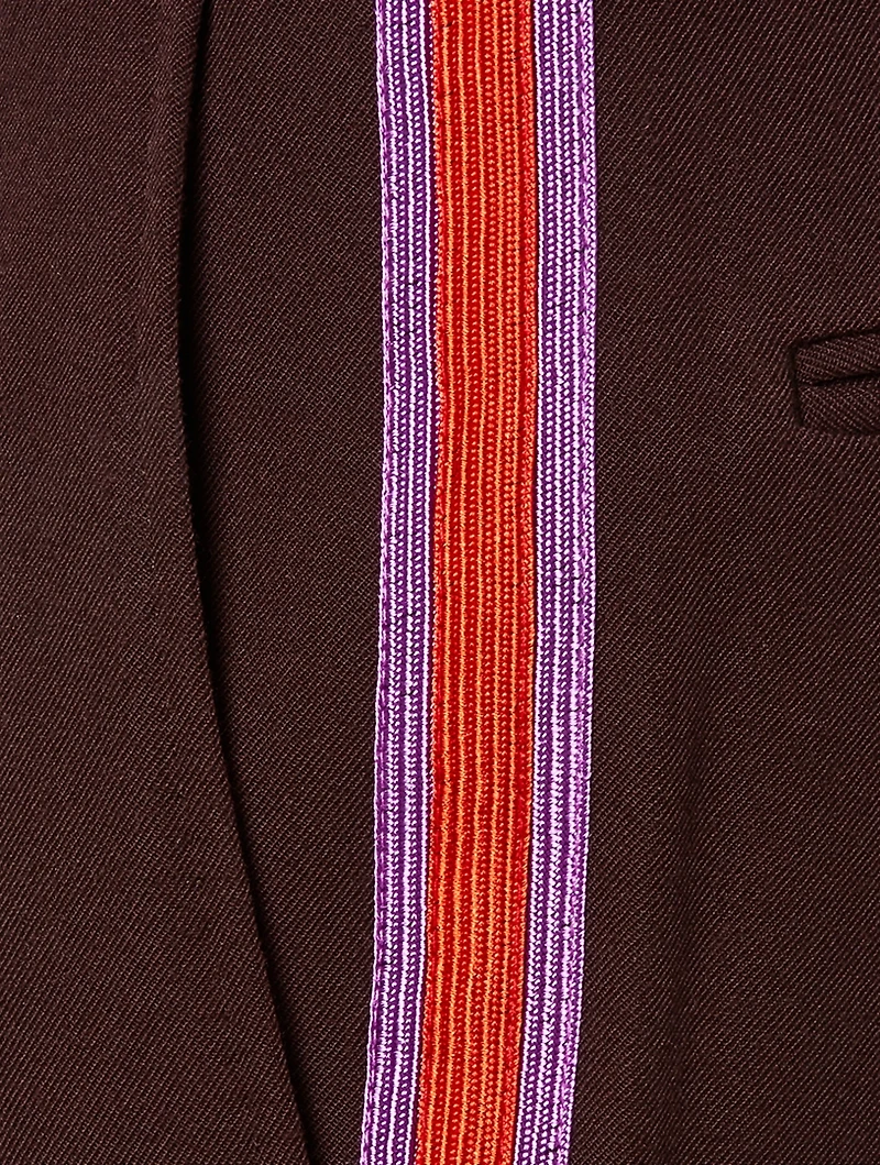 Wool Pants With Side Stripe
