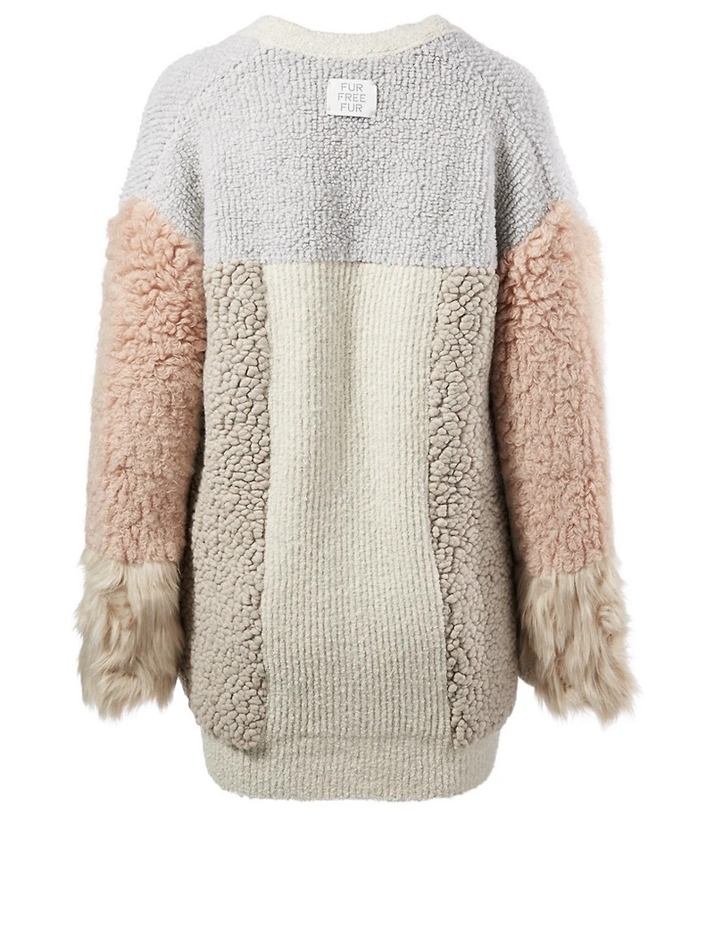 Faux Fur Patchwork Cardigan