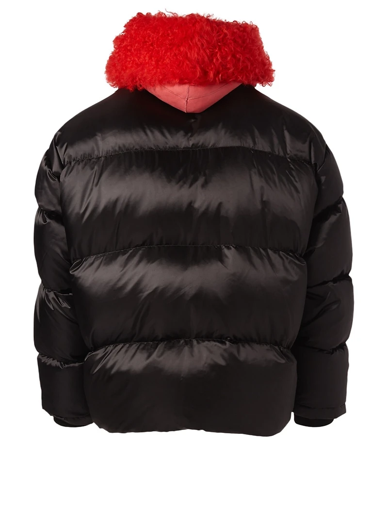 Oversized Puffer Coat With Fur
