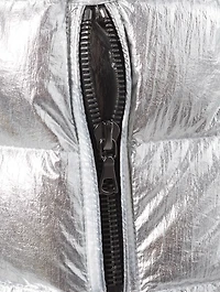 Reversible Down Puffer Coat With Fur