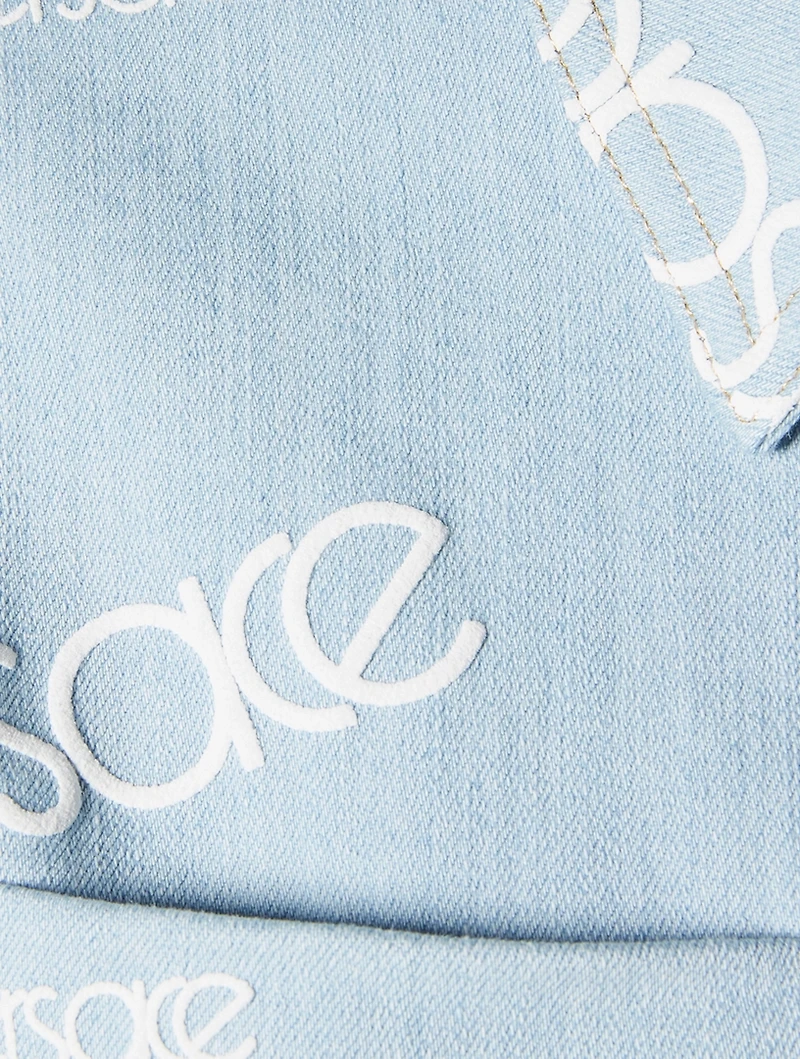 Cropped Denim Jacket Logomania Print