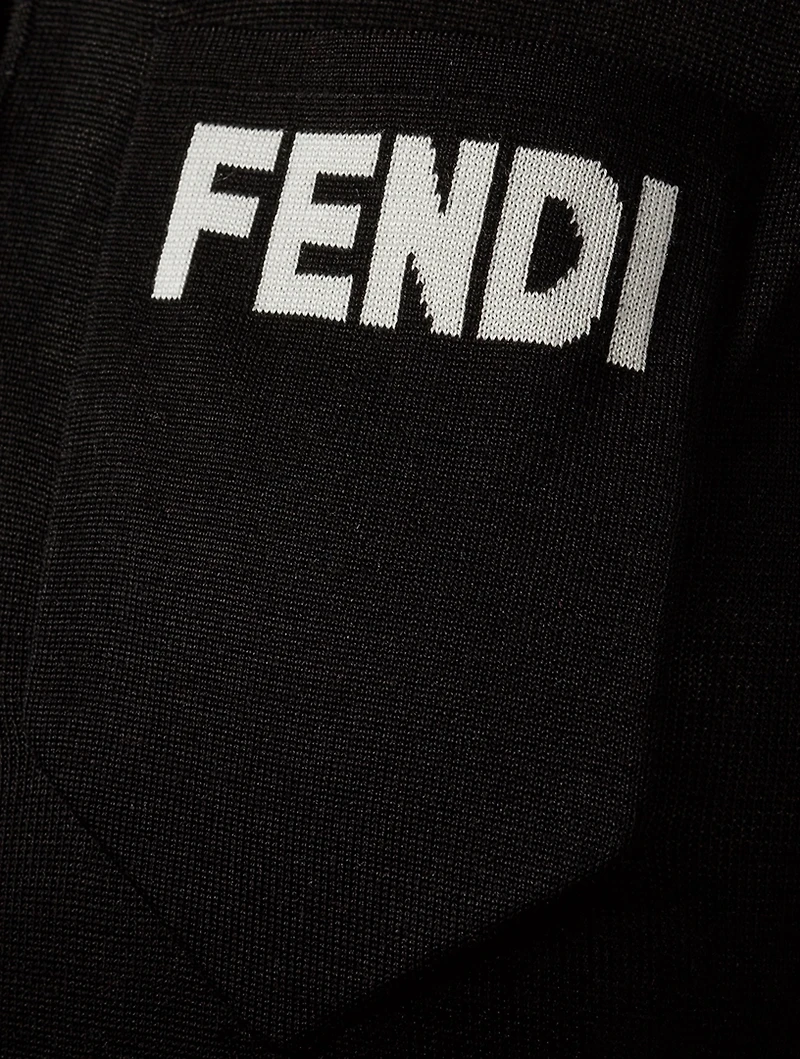 Silk Knit Top With Logo Pocket
