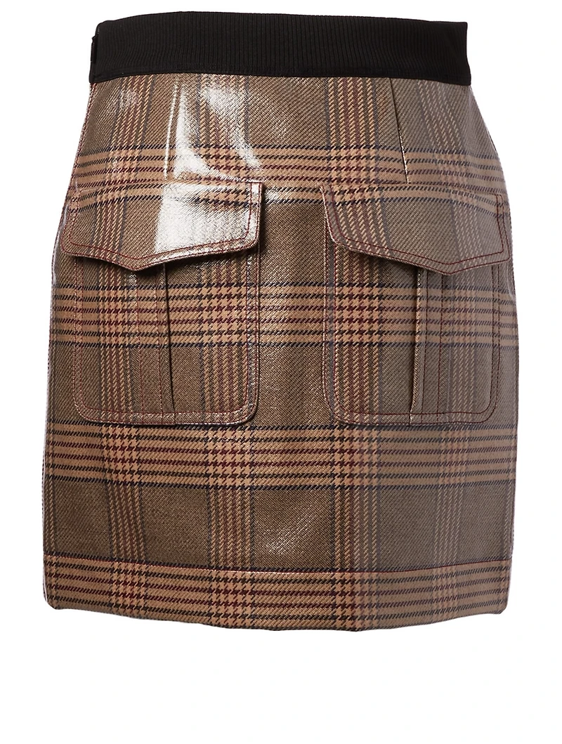 Glazed Wool Mini Skirt Prince Of Wales