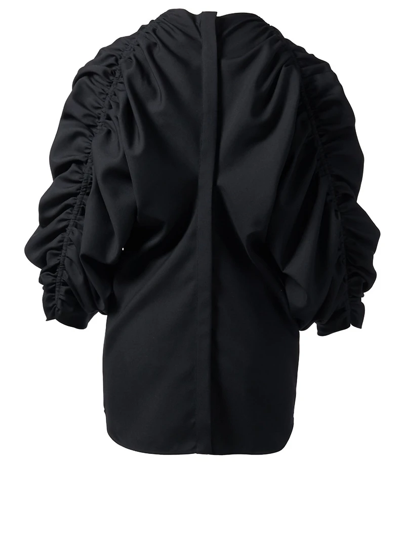 Faustine Wool Blouse With Ruched Sleeves