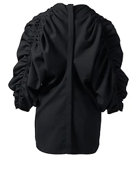 Faustine Wool Blouse With Ruched Sleeves