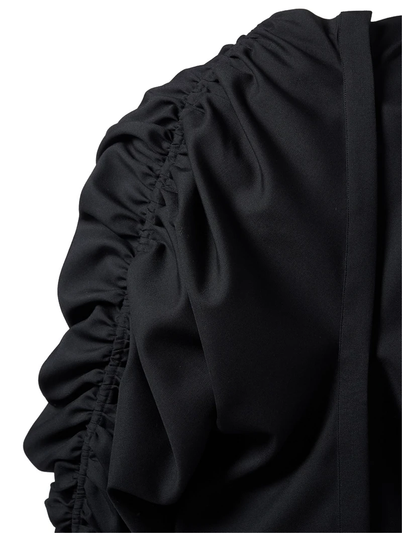 Faustine Wool Blouse With Ruched Sleeves