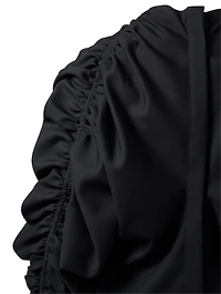 Faustine Wool Blouse With Ruched Sleeves