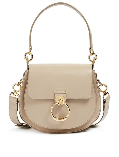 Medium Tess Leather And Suede Saddle Bag