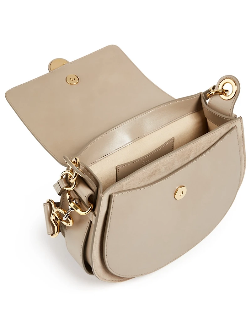 Medium Tess Leather And Suede Saddle Bag